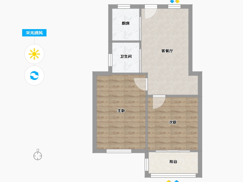 上海-上海市-绿川新苑-58.00-户型库-采光通风