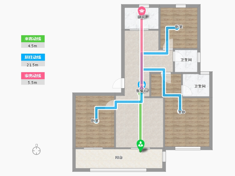 浙江省-嘉兴市-鸿翔传承府-96.00-户型库-动静线