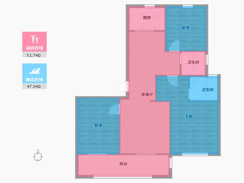 浙江省-嘉兴市-鸿翔传承府-96.00-户型库-动静分区