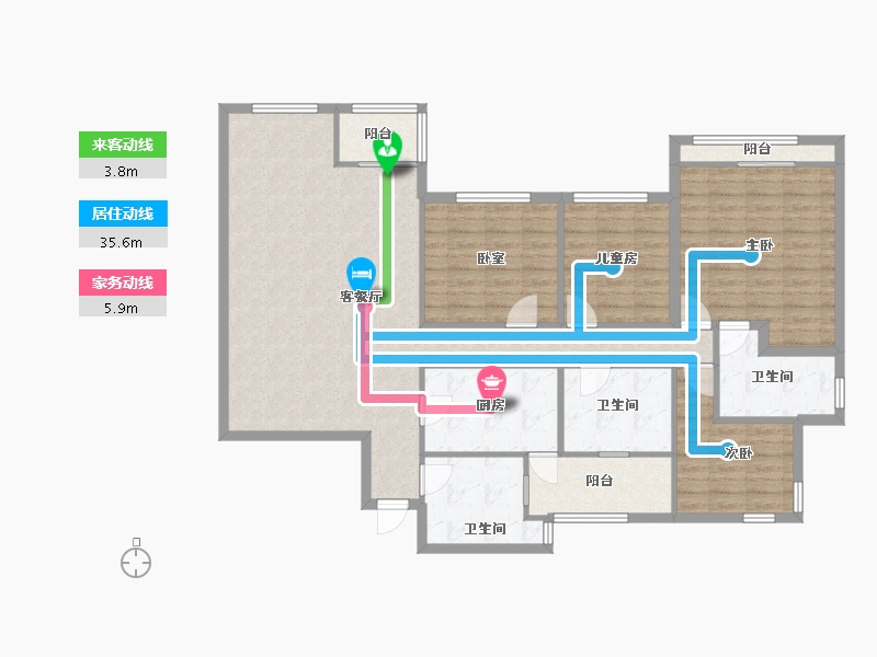 广东省-广州市-朗晴居-二期-147.90-户型库-动静线