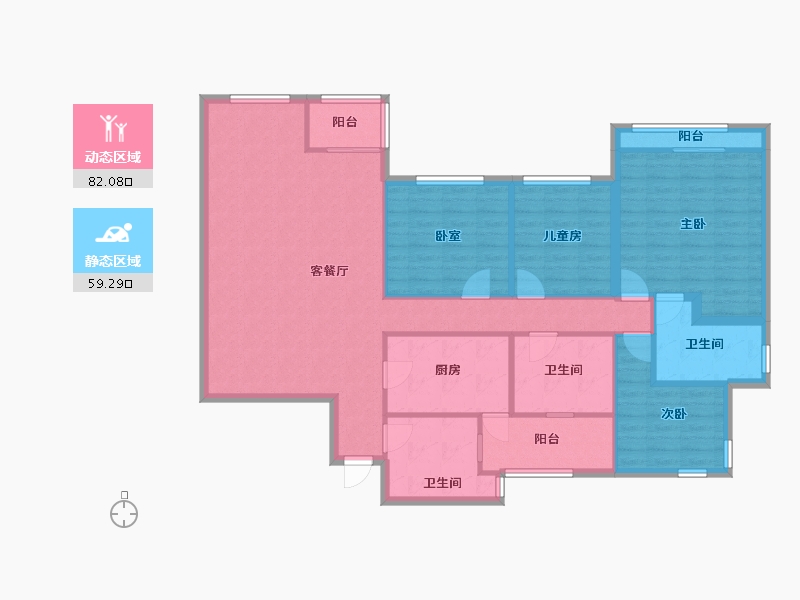 广东省-广州市-朗晴居-二期-147.90-户型库-动静分区