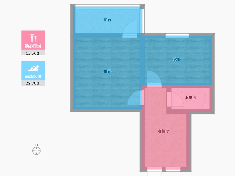 浙江省-杭州市-濮家东村-42.61-户型库-动静分区