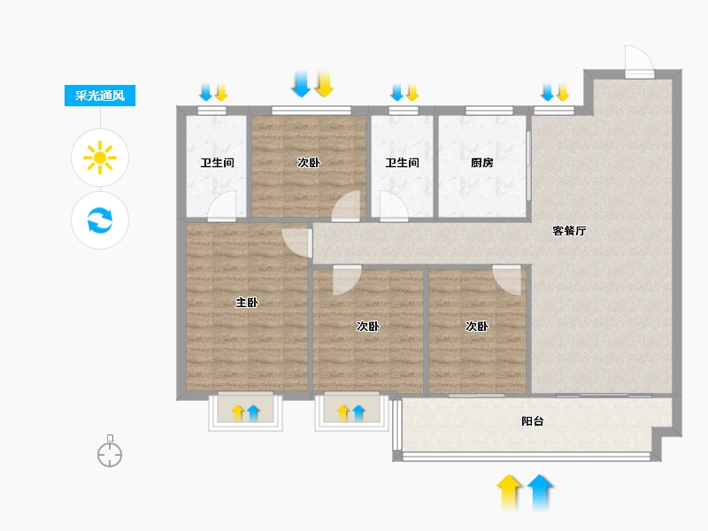 湖南省-长沙市-中建钰和城-110.00-户型库-采光通风