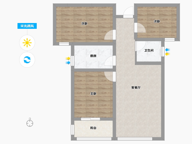 山西省-临汾市-理想家-83.00-户型库-采光通风