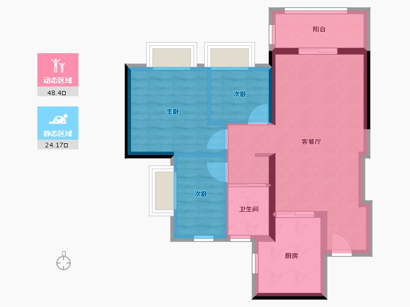 广东省-深圳市-檀悦府-64.38-户型库-动静分区