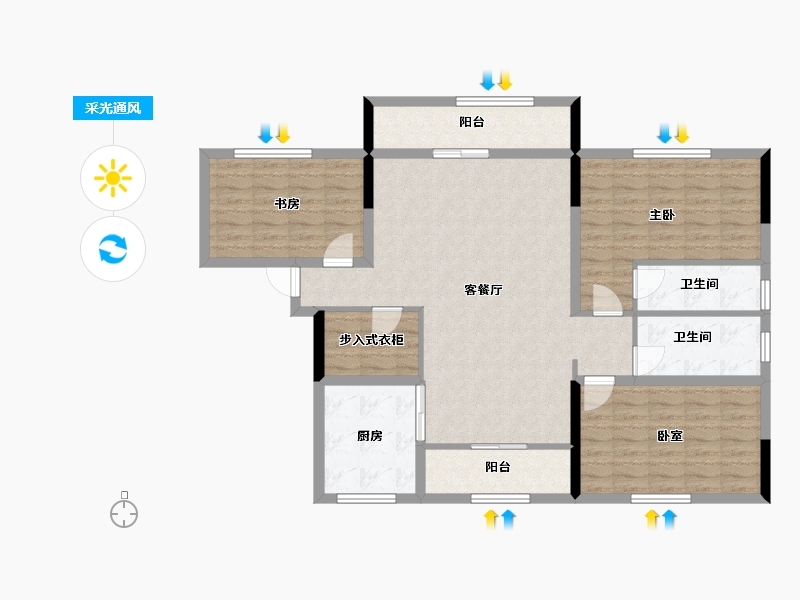 山东省-烟台市-金脉华府-112.02-户型库-采光通风