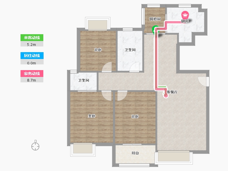 江苏省-苏州市-香城颐园-99.56-户型库-动静线