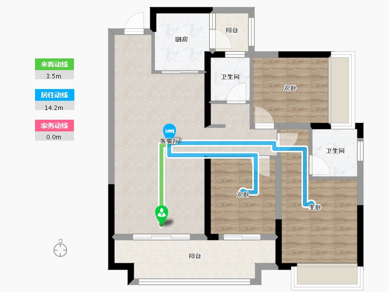 湖南省-郴州市-鑫汇·正和圆-84.87-户型库-动静线