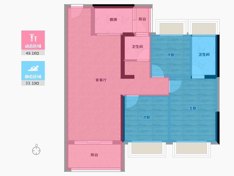 广东省-惠州市-惠州交投金河悦府-73.31-户型库-动静分区