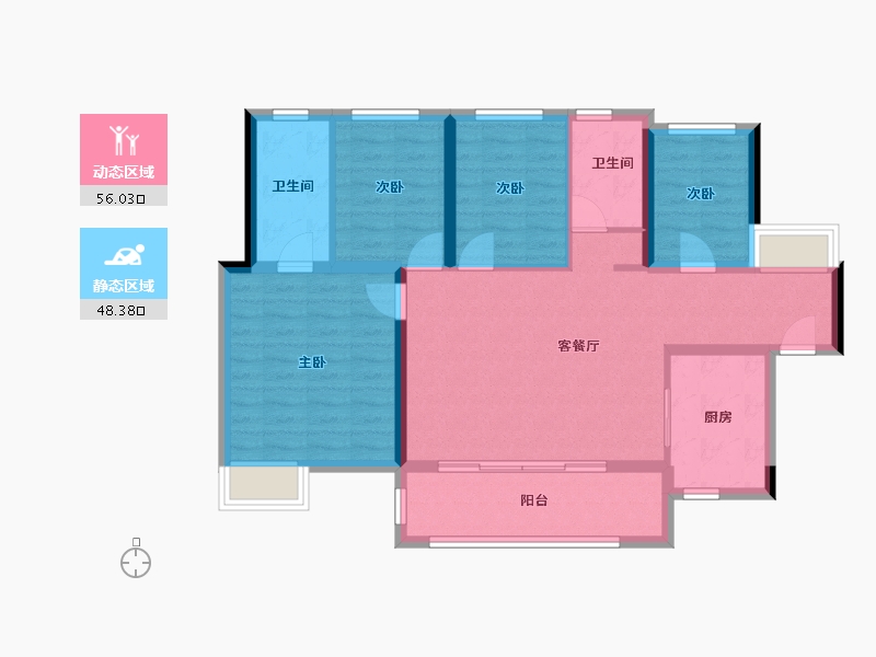 广东省-深圳市-阅臻府-93.48-户型库-动静分区