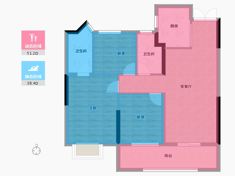 浙江省-绍兴市-盛祥华庭-80.00-户型库-动静分区