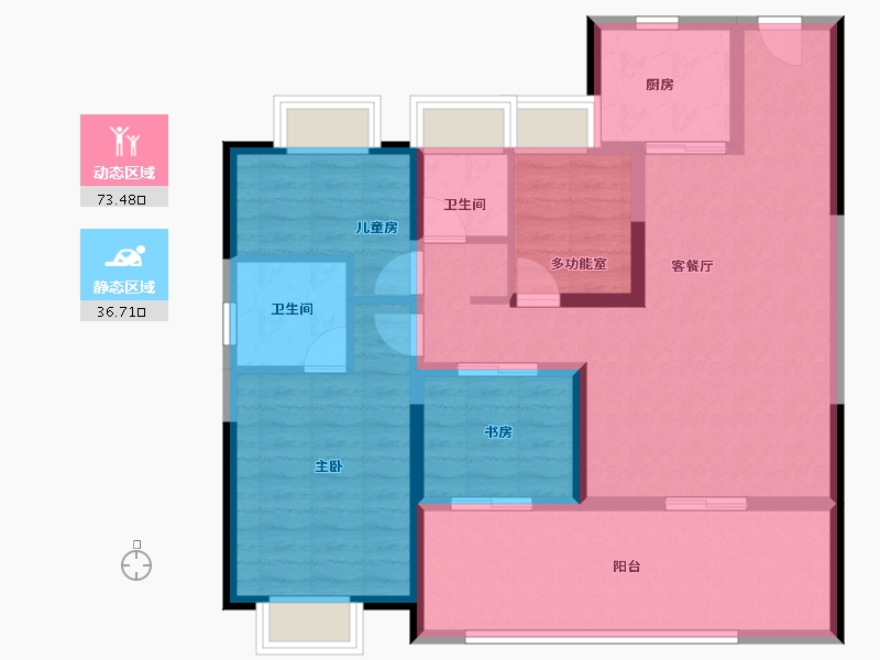 湖北省-武汉市-城投·金沙府-98.37-户型库-动静分区