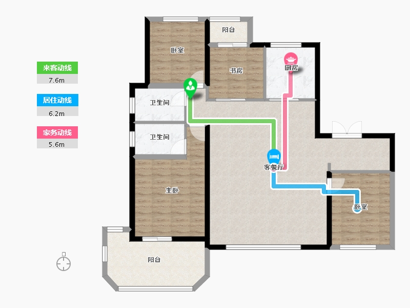 陕西省-西安市-绿城紫棠苑-122.05-户型库-动静线