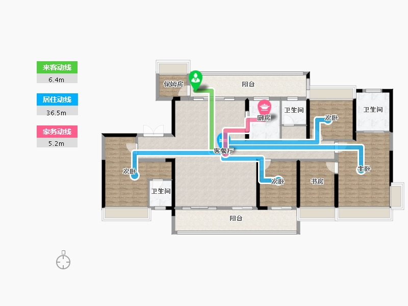 湖南省-郴州市-鑫汇·正和圆-176.10-户型库-动静线