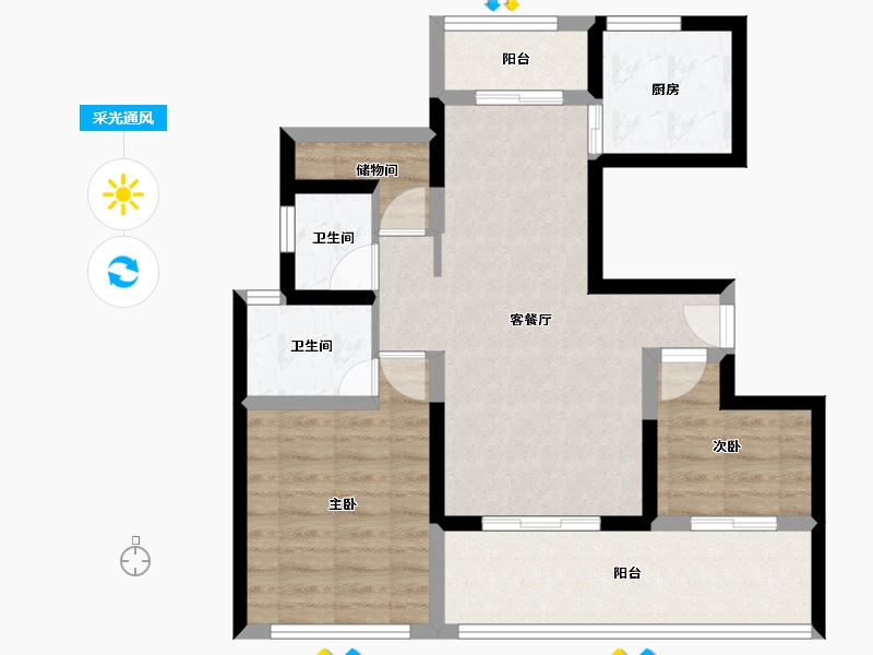 河南省-焦作市-远创郡望府-71.81-户型库-采光通风