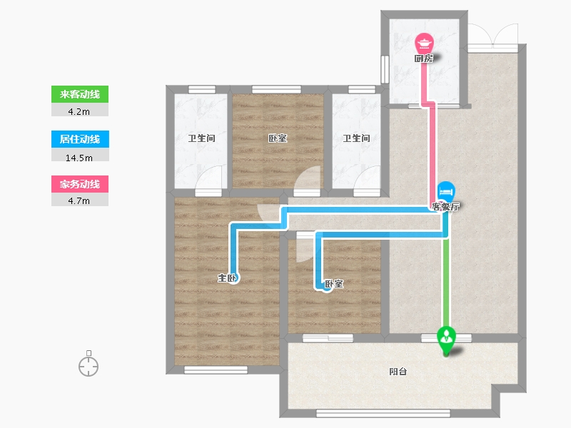 陕西省-汉中市-桃李佳苑-90.23-户型库-动静线