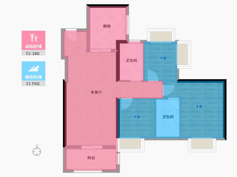 广东省-深圳市-檀悦府-76.39-户型库-动静分区