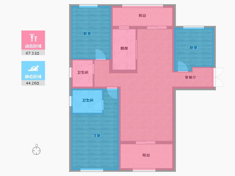 陕西省-汉中市-桃李佳苑-99.27-户型库-动静分区