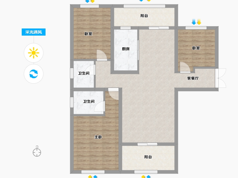 陕西省-汉中市-桃李佳苑-99.27-户型库-采光通风