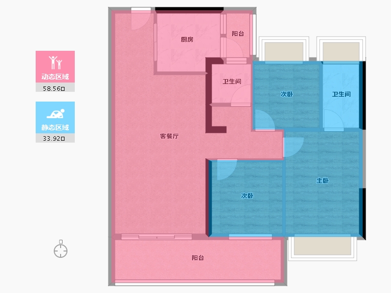 广东省-惠州市-惠州交投金河悦府-82.73-户型库-动静分区