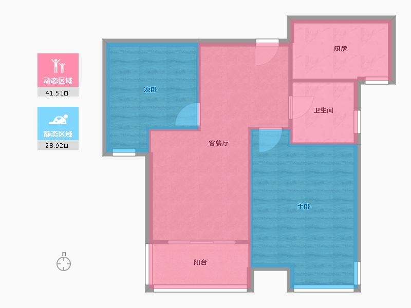 浙江省-杭州市-金盛曼城-68.47-户型库-动静分区