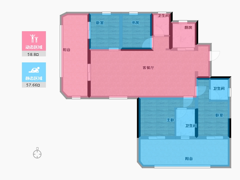 陕西省-西安市-永晖文檀府-103.13-户型库-动静分区