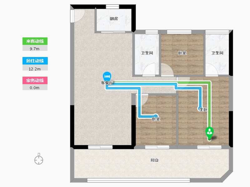 浙江省-绍兴市-交投绿城·桂越风华-85.93-户型库-动静线