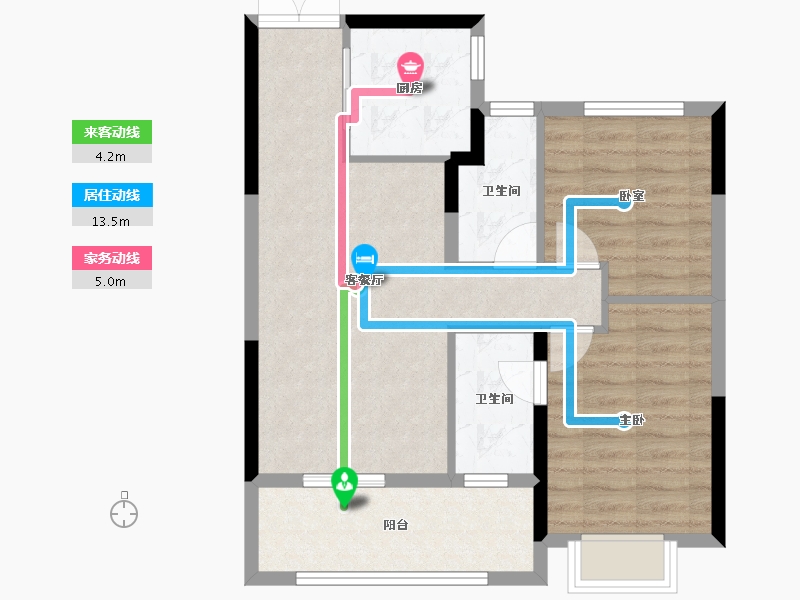 浙江省-绍兴市-盛祥华庭-69.38-户型库-动静线