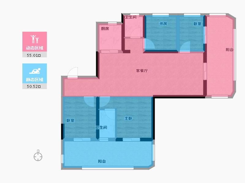 陕西省-西安市-永晖文檀府-93.72-户型库-动静分区