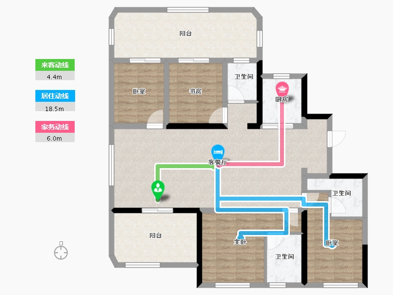 陕西省-西安市-永晖文檀府-117.90-户型库-动静线