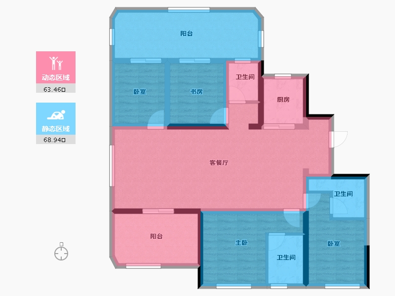 陕西省-西安市-永晖文檀府-117.90-户型库-动静分区