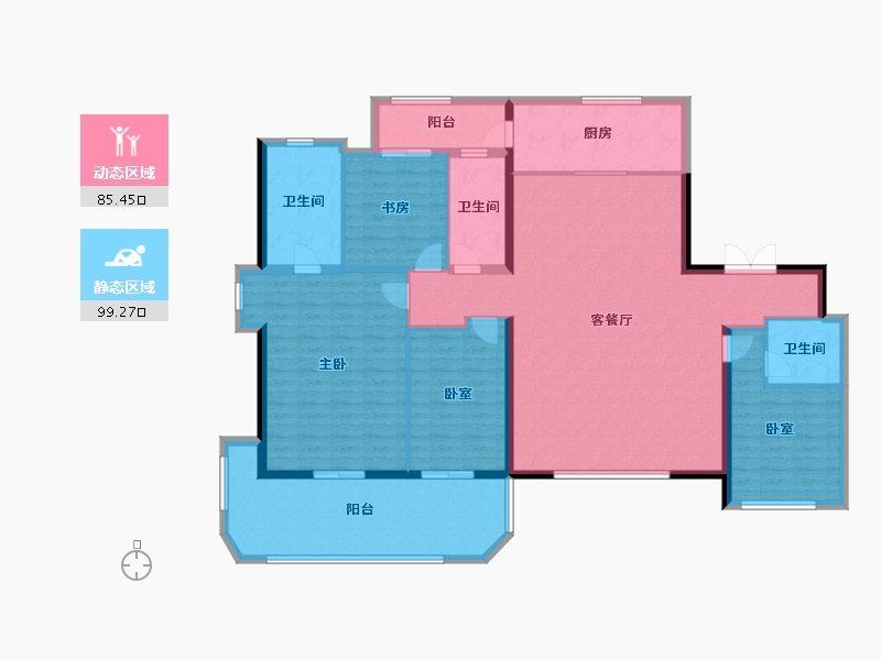 陕西省-西安市-绿城紫棠苑-168.99-户型库-动静分区