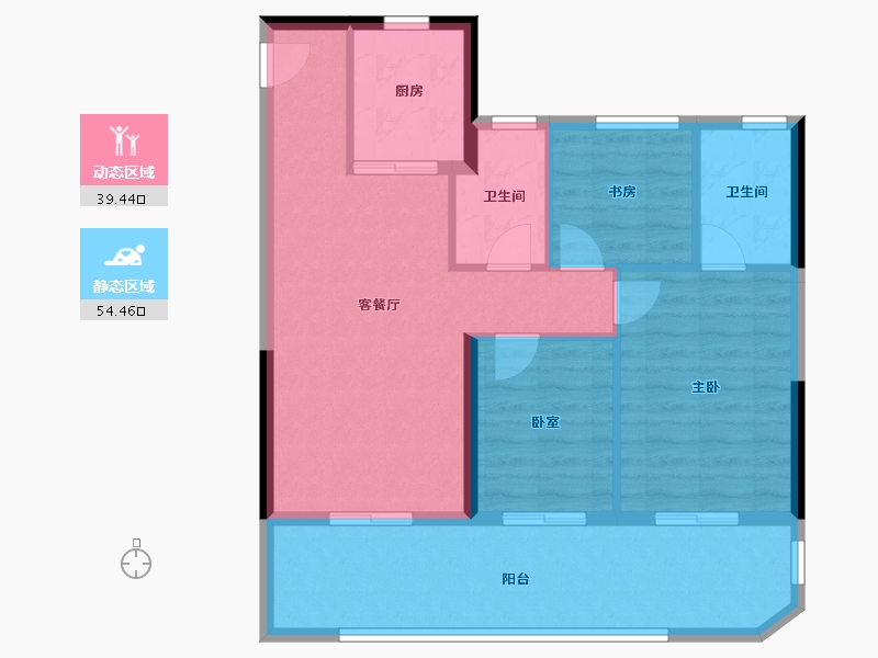 浙江省-绍兴市-交投绿城·桂越风华-84.90-户型库-动静分区