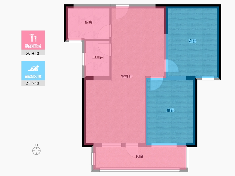 湖北省-鄂州市-博澜景苑-69.81-户型库-动静分区