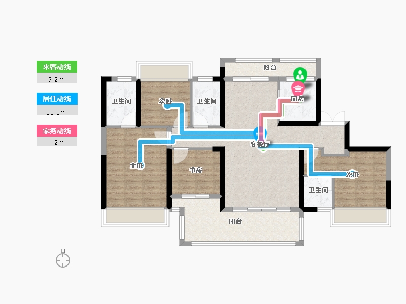 湖南省-郴州市-鑫汇·正和圆-102.11-户型库-动静线