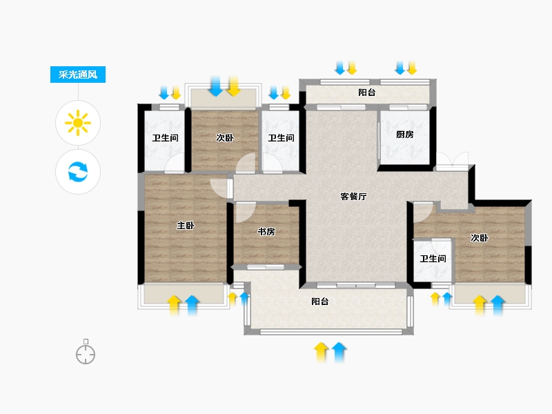 湖南省-郴州市-鑫汇·正和圆-102.11-户型库-采光通风