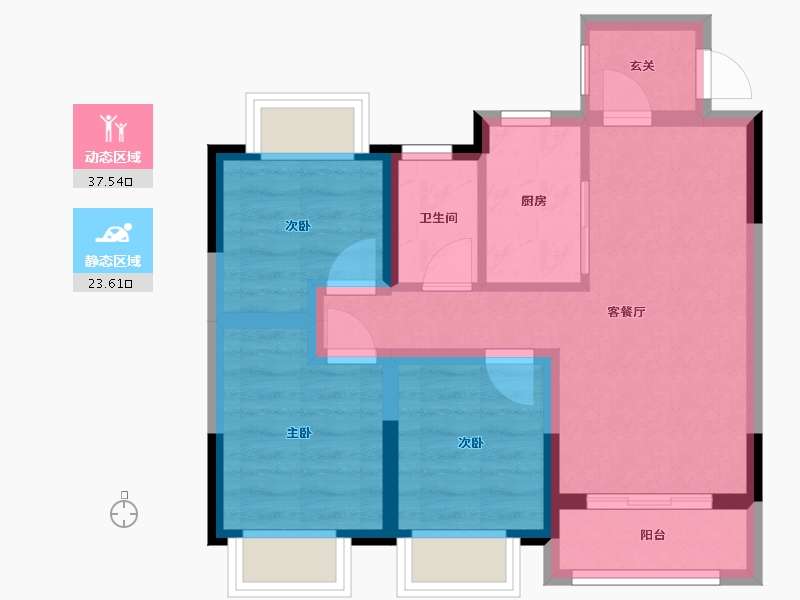 广西壮族自治区-北海市-广鸿·金山里-53.17-户型库-动静分区