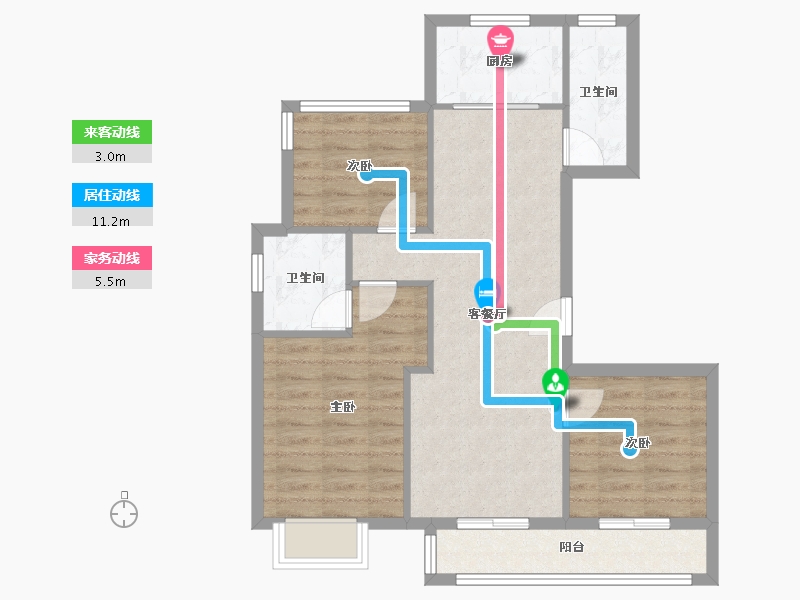 浙江省-宁波市-吉璟府二期-84.11-户型库-动静线