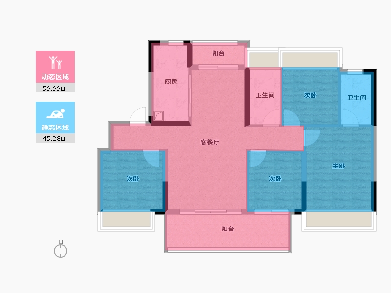 江西省-南昌市-江铃祥云学府-94.67-户型库-动静分区