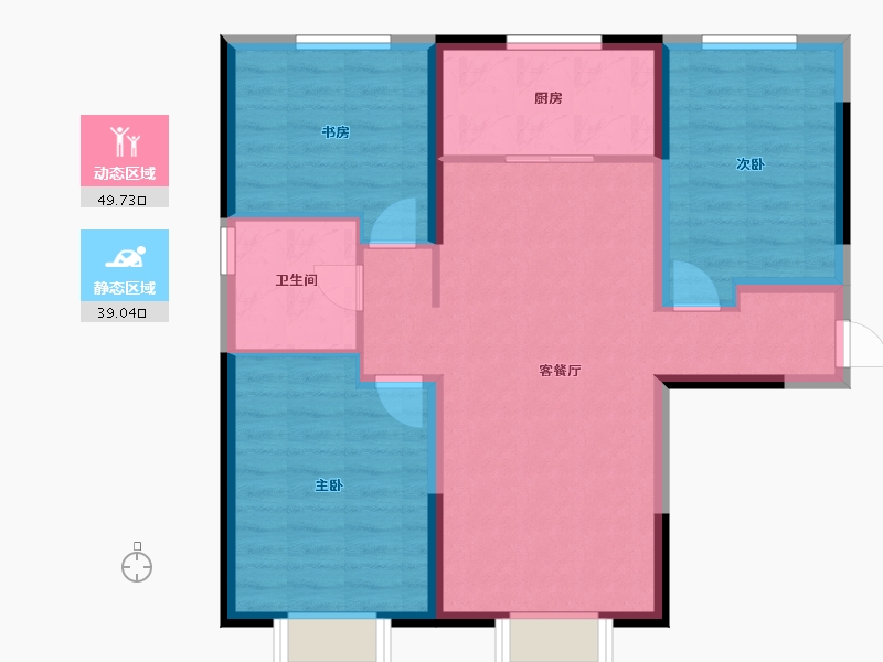 新疆维吾尔自治区-乌鲁木齐市-中海熙岸-85.00-户型库-动静分区