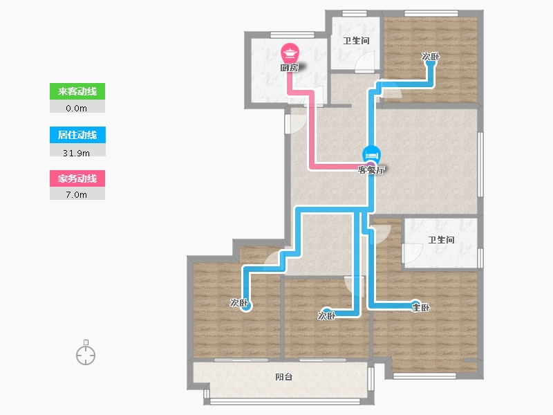 浙江省-温州市-南琛嘉园-128.00-户型库-动静线