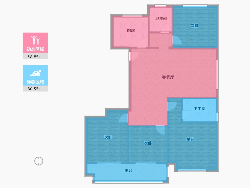 浙江省-温州市-南琛嘉园-128.00-户型库-动静分区