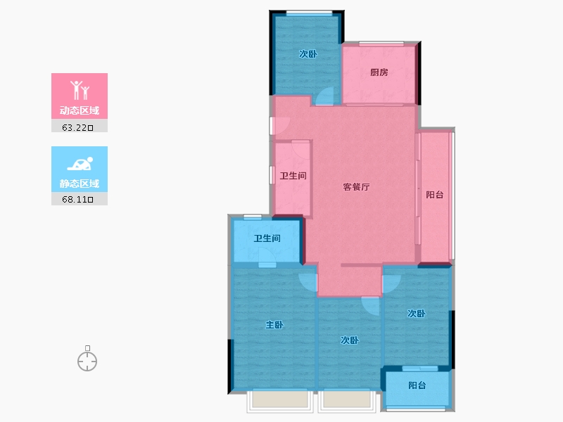 浙江省-杭州市-熙海棠-110.00-户型库-动静分区