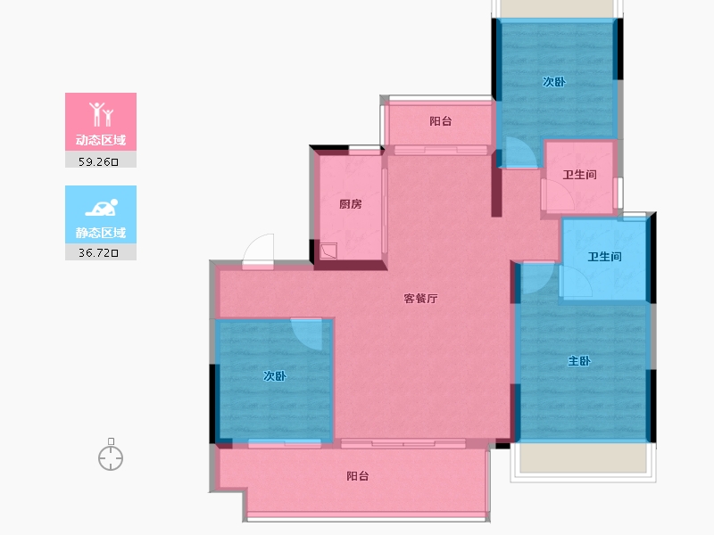 江西省-南昌市-江铃祥云学府-86.40-户型库-动静分区