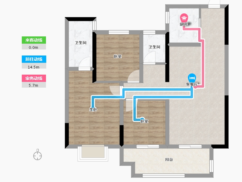 河南省-驻马店市-品盛公馆-86.63-户型库-动静线