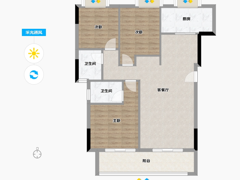 福建省-三明市-东城悦府-91.38-户型库-采光通风