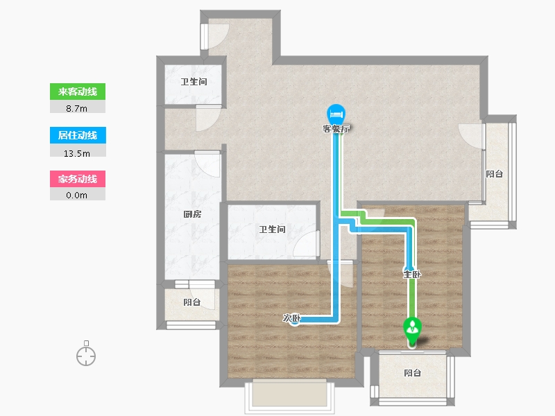 北京-北京市-泰中花园-89.37-户型库-动静线