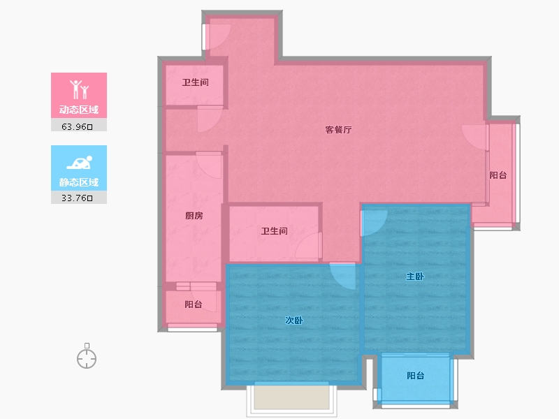 北京-北京市-泰中花园-89.37-户型库-动静分区