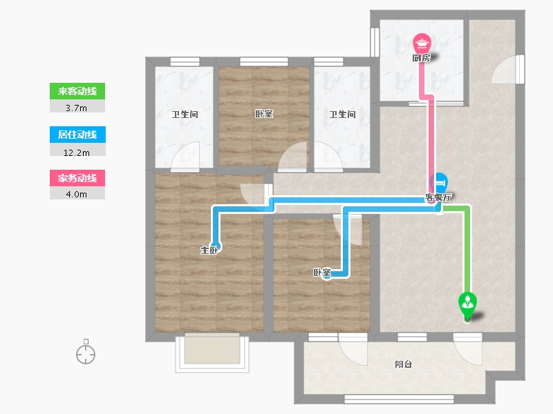 山东省-青岛市-金茂悦北七区-92.00-户型库-动静线