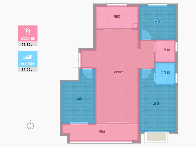 河北省-沧州市-盛世华府-86.57-户型库-动静分区